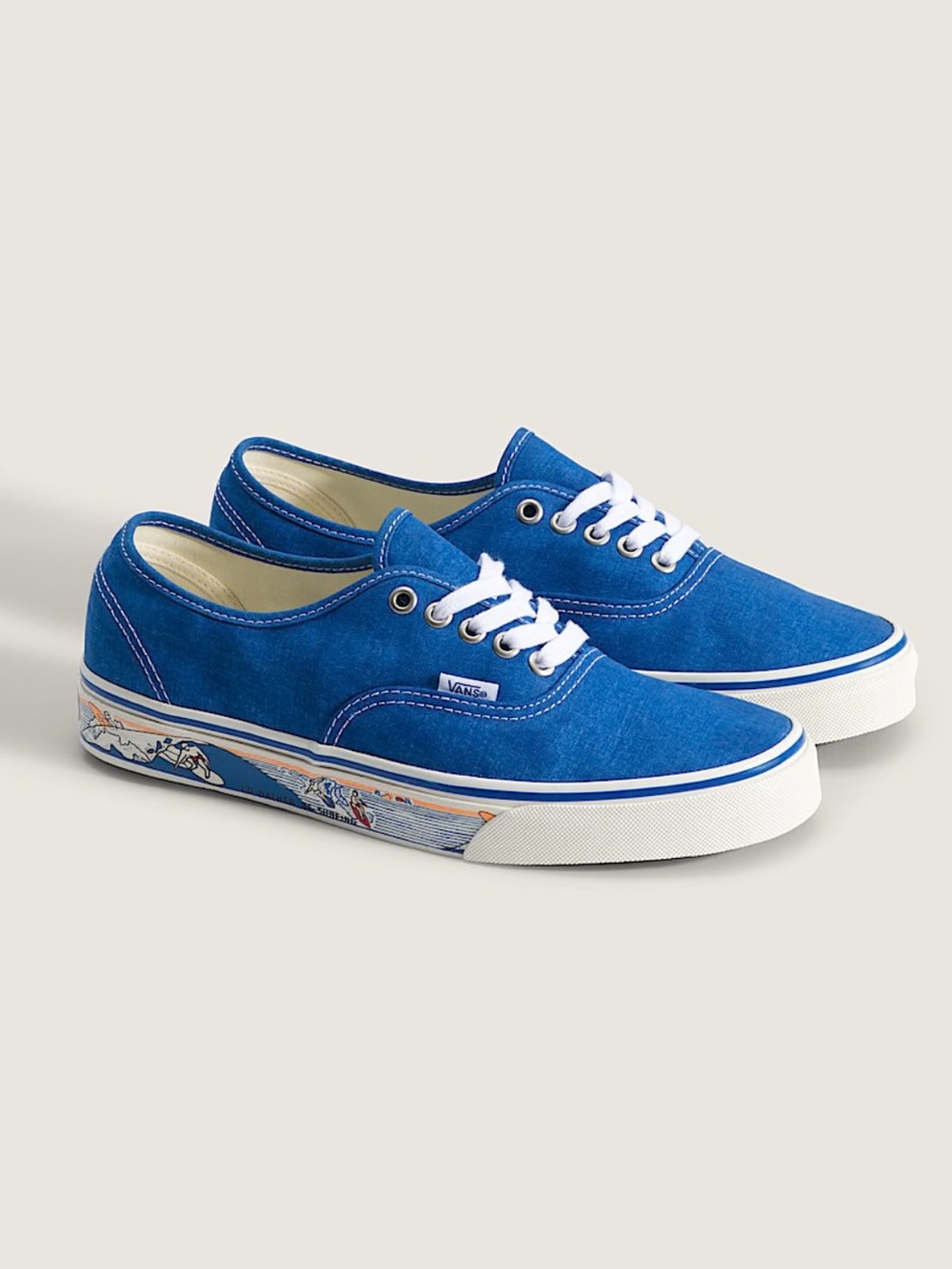 Vans Authentic Shoe Sidewall Print Classic Blue Women’s 9.0 US